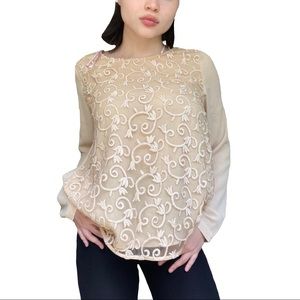 Lacey Cream top w/ open back from Forever 21 Contemporary Collection